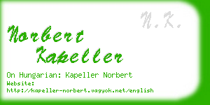 norbert kapeller business card
